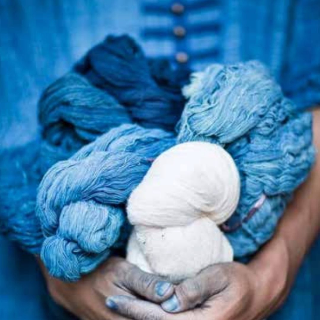 Indigo Yarn Dyeing Process, Dyeing Silk with Natural Indigo