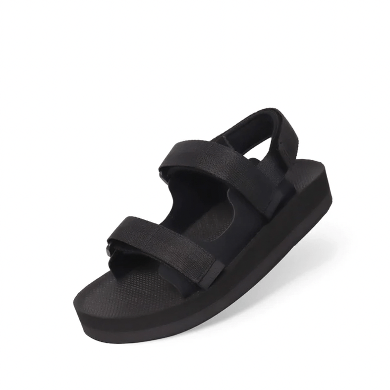 All black hot sale womens sandals