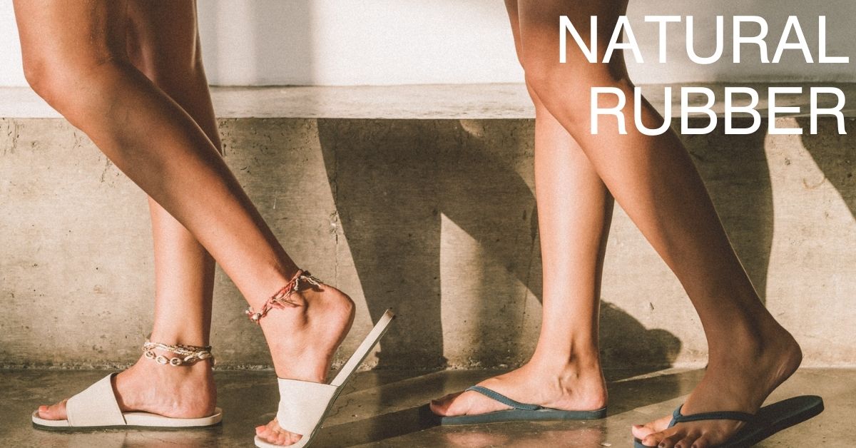 Indosole Natural Rubber Women Wearing Slides and Flip Flops