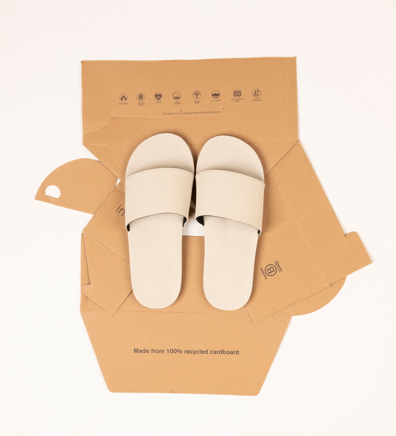 Sustainable flip flop and slides brand with plastic free packaging