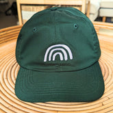 Hat - Leaf Green with Embroidered Rainbow