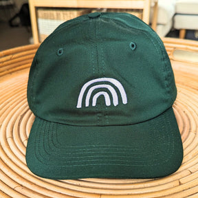 Hat - Leaf Green with Embroidered Rainbow