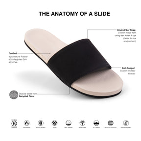 Mens Slides - Sea Salt/Black