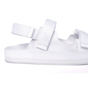 White Adventure Sandals side angle view with white background