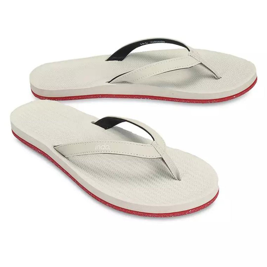 Women’s Flip Flops Sneaker Sole - Red Sole/Sea Salt