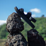 Black Hijack Indosole Sandals on a Rock