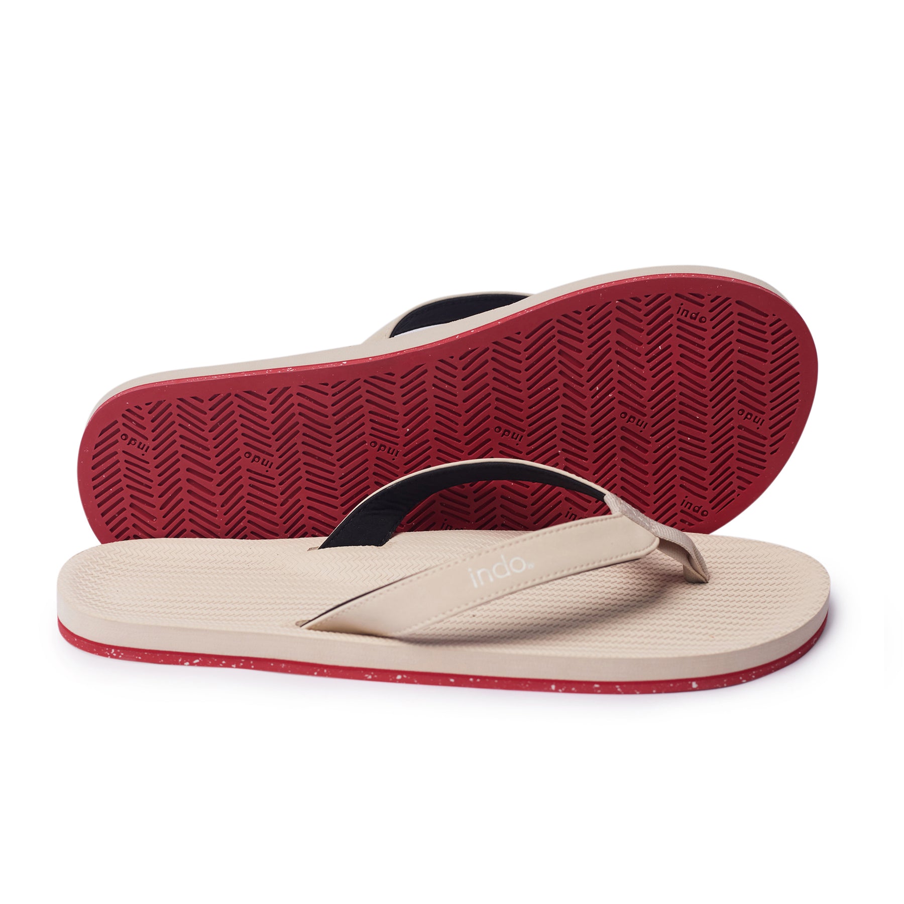 Men’s Flip Flops Sneaker Sole - Red Sole/Sea Salt (7842912633067)