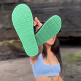 Women’s Sneaker Sole Flip Flops Lime Sole/Black